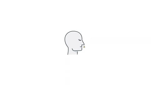 Minimalist Human Head with Dripping Nose Animation