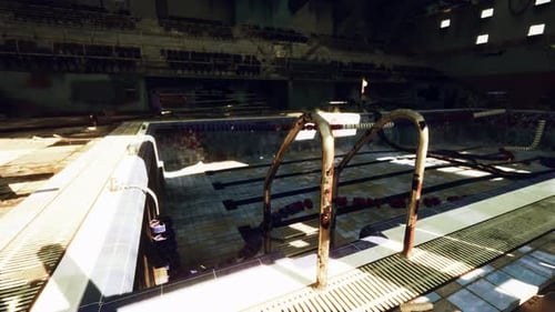An Abandoned Swimming Pool in an Old Building