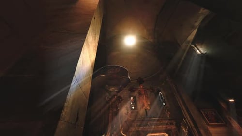 Sunbeams Enter Through a Church Window