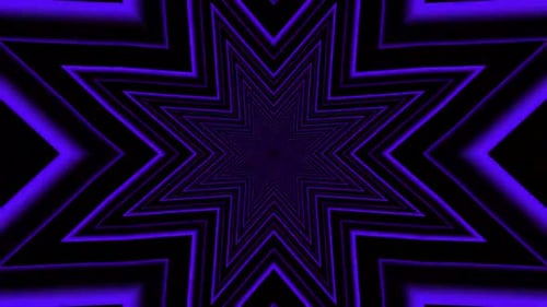 Dynamic Neon Star Tunnel Abstract Animation