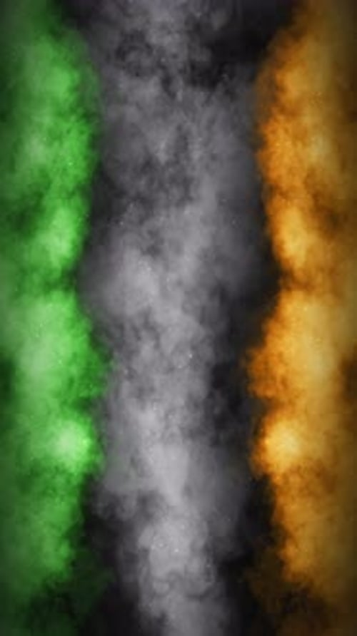 Animated Green Orange White Vertical Smoke Background