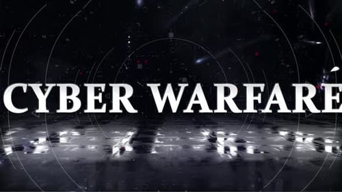 Futuristic Cyber Warfare Text Reveal with Digital Shards