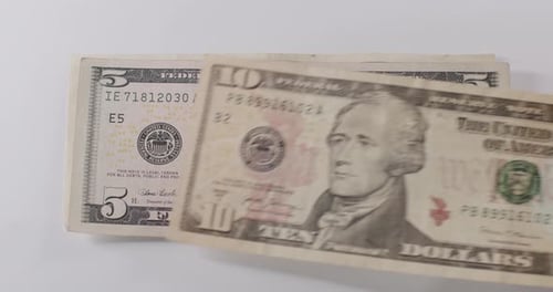 Alle US-Dollar-Scheine Amerikanische Dollar-Banknote 15102050100 in Nahaufnahme, Makro