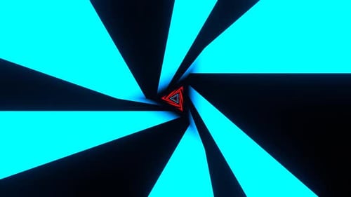 Red And Blue Curved Triangle Background Vj Loop In 4K