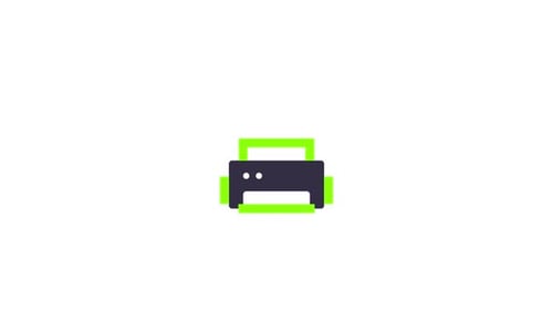 Flat Design 2D Animated Printer Icon for Technology Projects