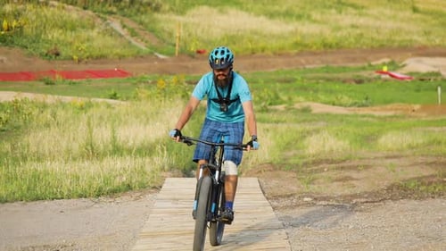 Mtb Rider in the Mountain Track Park
