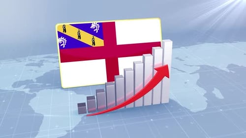 Herm Economic Growth Bar Chart Graph Rising Red Arrow