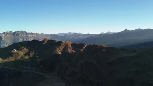 Mountains valley Swiss alps mountains landscape geography summer aerial drone Switzerland