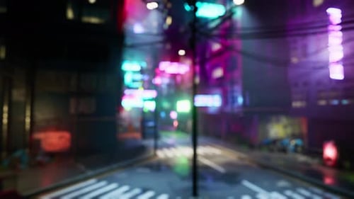 Defocused City Lights at Night