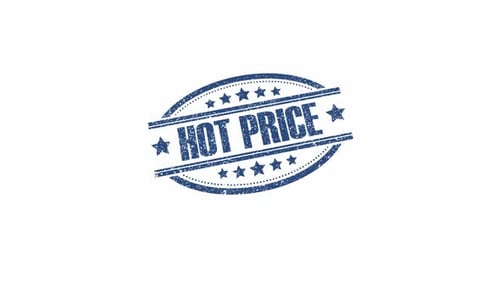 Animated Hot Price Stamp Reveal with Retro Ink Texture Effect