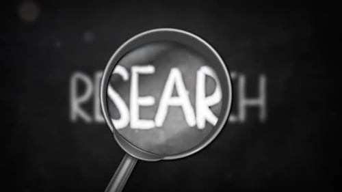 Research Word With Magnifying Glass