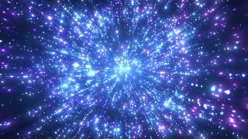 Futuristic Space Tunnel of Glowing Particles