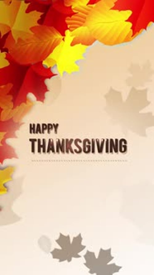 Vertical Happy Thanksgiving Background Loop