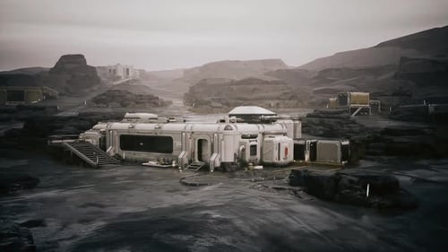 Futuristic Space Station in Desert