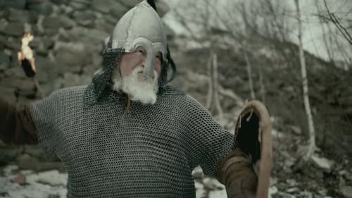 Fierce Medieval Warriors Armed For Battle Outdoors