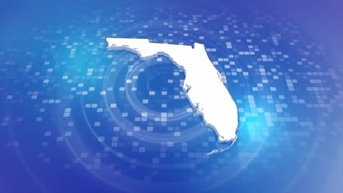 Futuristic Digital Florida State Map Reveal Animation
