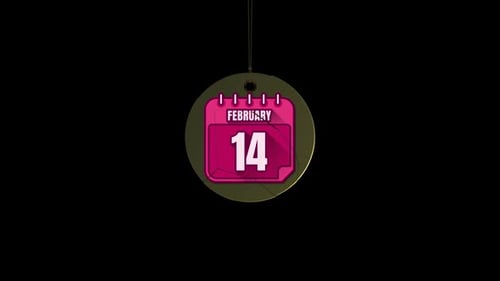 Animated February 14 Calendar Icon Reveal