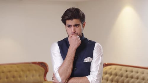 Stressed Indian man having anxiety