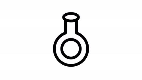 Animated Flat Design Science Flask Icon