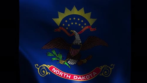 North Dakota State Flag Realistic Waving Loop Animation
