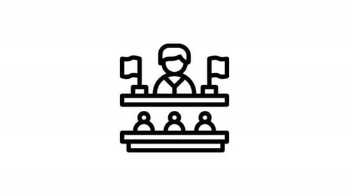 Animated Corporate Panel Discussion Line Icon