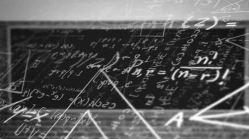 Dynamic Mathematical Equations and Geometric Shapes Background Animation