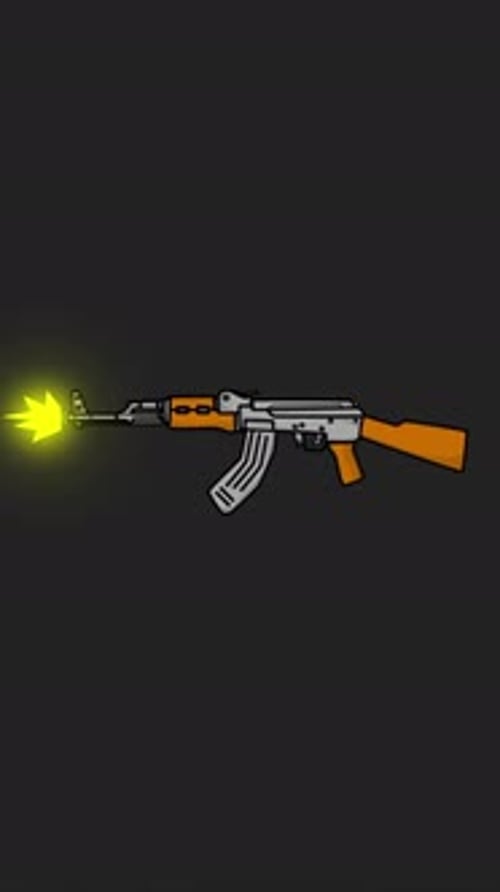 Animated Flat Design Rifle Firing
