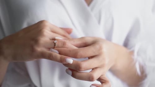 Elegant Ring on Finger Wearing on Hand