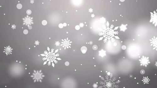 Beautiful Abstract Light White Loopable Winter Falling Snowflakes Snow