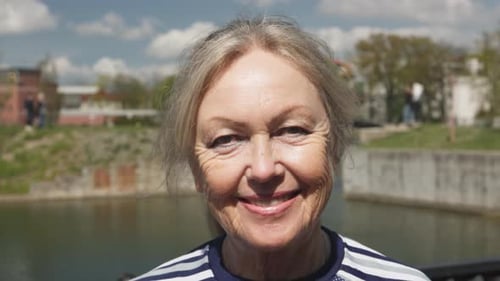 Senior Woman Portrait Female Caucasian Elderly Mature Face Outdoors City Park