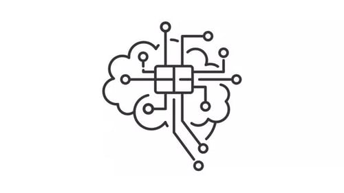 Brain microcircuit line animation