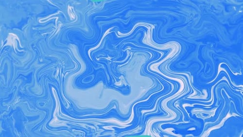 Abstract Blue Liquid Marble Flowing Background Animation