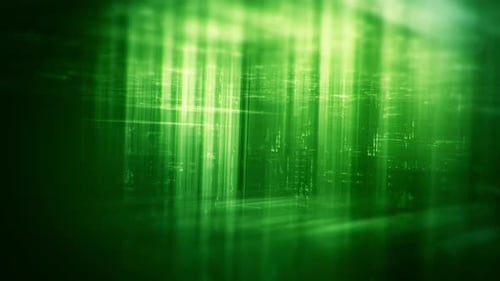 Futuristic Digital Green Data Lines Abstract Background