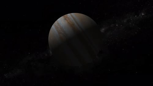 Rotating Jupiter Planet in Starry Space