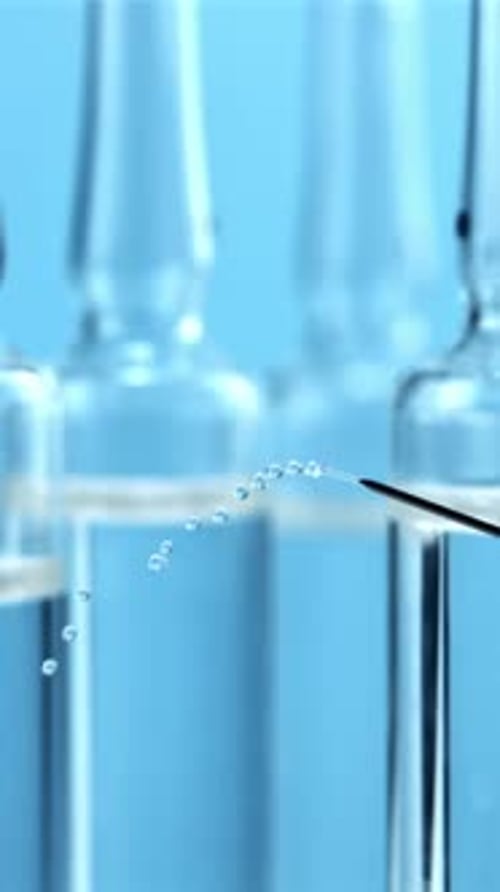 Medicine is Poured From the Syringe Filmed is Slow Motion 1000 Frames Per Second