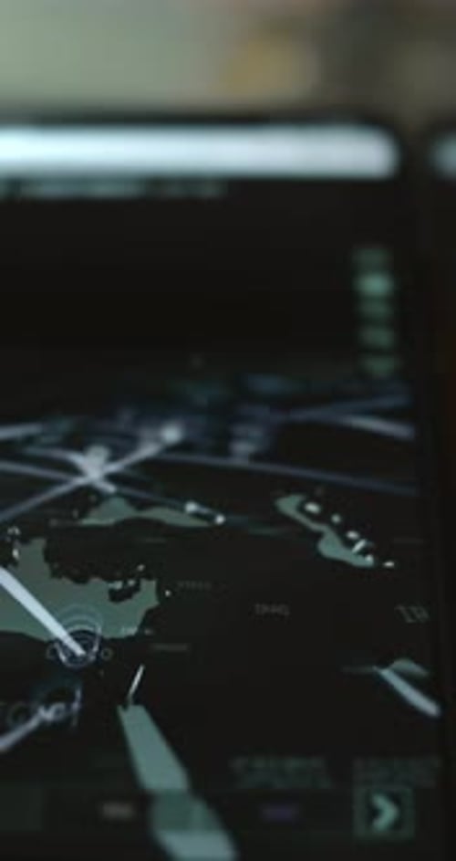 Dynamic Digital Map with Connecting Data Lines