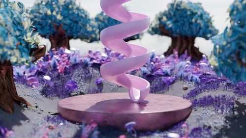 Spiral Balls 3D Rendering Concept