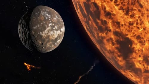 Animation of Lava planet seen from space