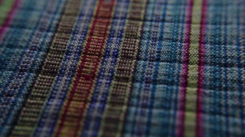 Close up shot of multi coloured textiles fabric