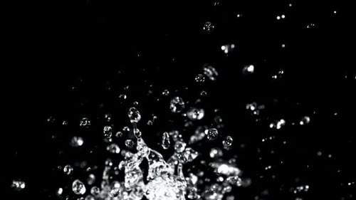 Water Droplets Rise and Fall on a Black Background Filmed on a Highspeed Camera at 1000 Fps
