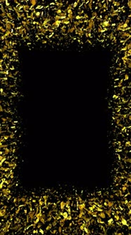 Gold Glitter Square Frame Reverse Luxury Border