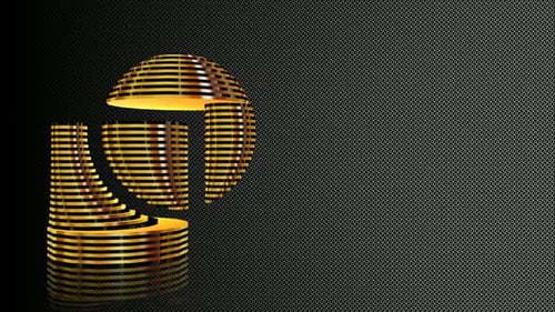 Corporate Gold Geometric Rotating Object Animation