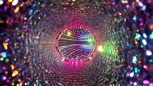 Buntes, schimmerndes Tunnel-Motion-Grafik-Loop-Backg mit Glitzereffekt