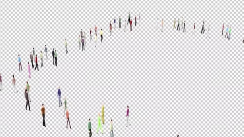 Animated Diverse Crowd Walking Motion Graphic
