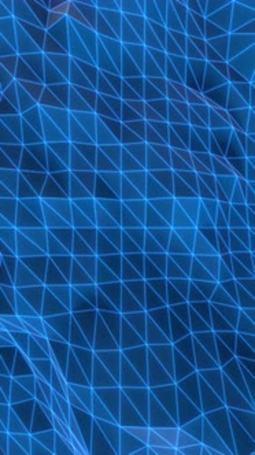 Polygon Pulsing Glowing Blue Portrait Background