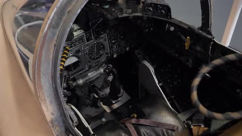 Fighter Jet Cockpit Interior Display Instruments