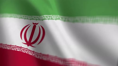 Waving Flag of Iran Realistic Animation