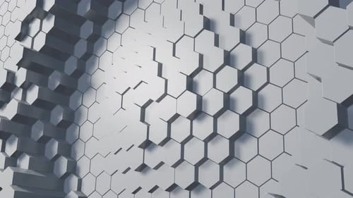 Dynamische Sechsecke. Abstrakter 3D-Hintergrund.