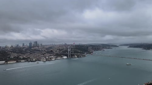 Luftbild vom Istanbuler Bosporus
