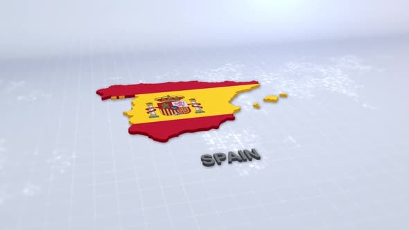 Spain Map With Flag, Backgrounds Motion Graphics ft. 3d map & animated ...